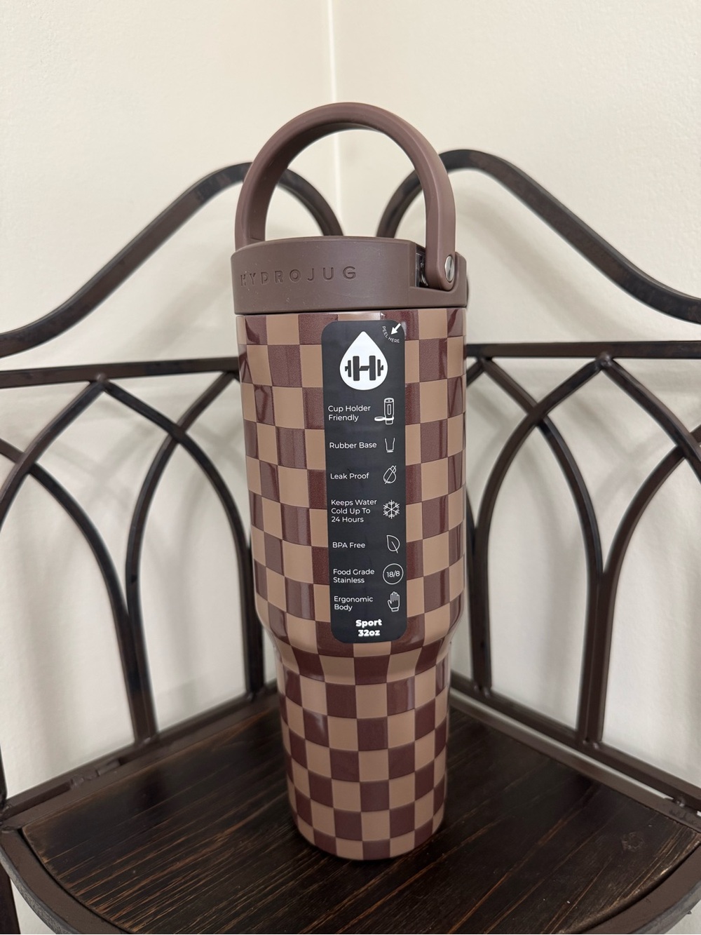 NWT HydroJug Autumn Checkered 32oz Sport Tumbler